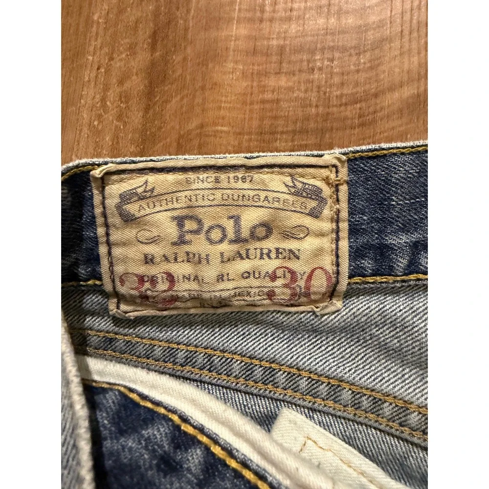 Polo Ralph Lauren Jeans Mens 32x30 Light Wash Straight Leg Authentic Dungarees